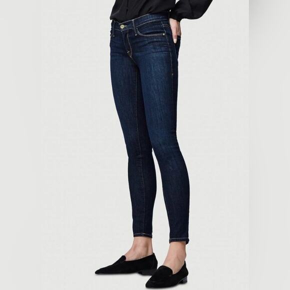 Frame Le Skinny de Jeanne Dark Wash Boho Indie Preppy Jeans Size 33 - Picture 3 of 15